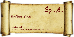 Szűcs Ábel névjegykártya